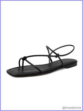 Women's Faux Leather Flat Sandals Strappy Slingback Buckle Comfort Dressy Beach